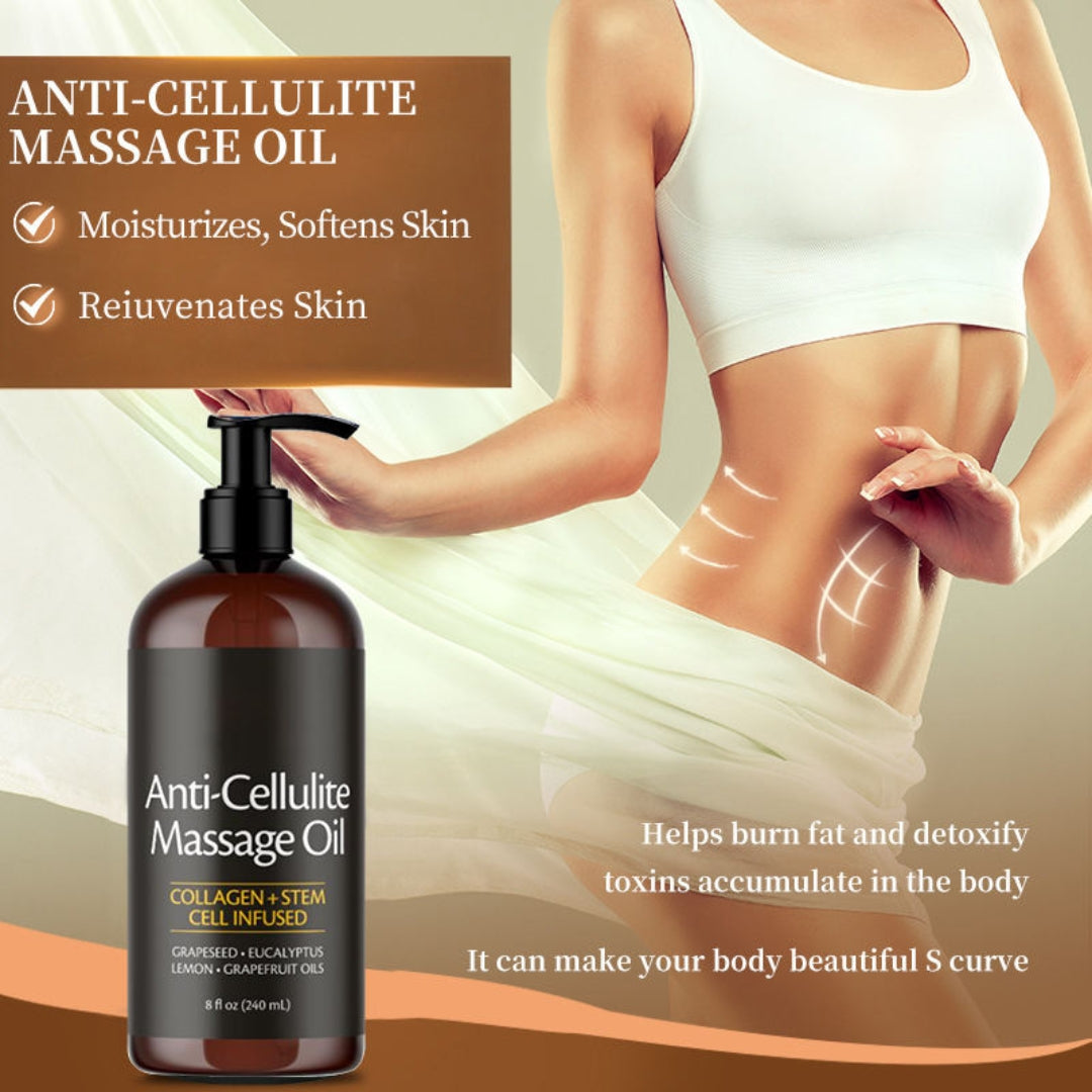 Luxury spa massage oil for cellulite care