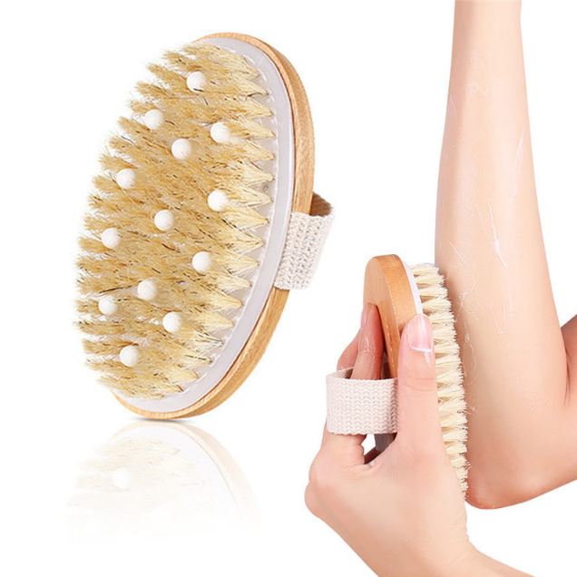 Dry skin brush with bristles
