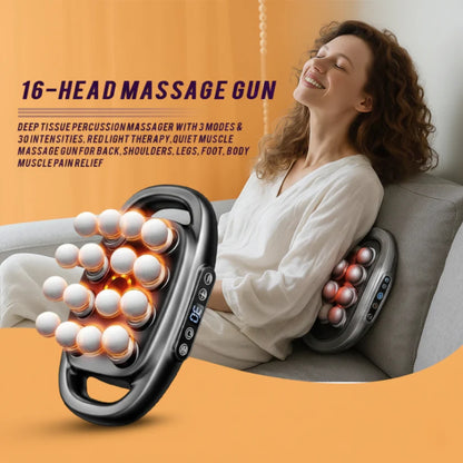 

Multi-head percussion massager for full-body relief