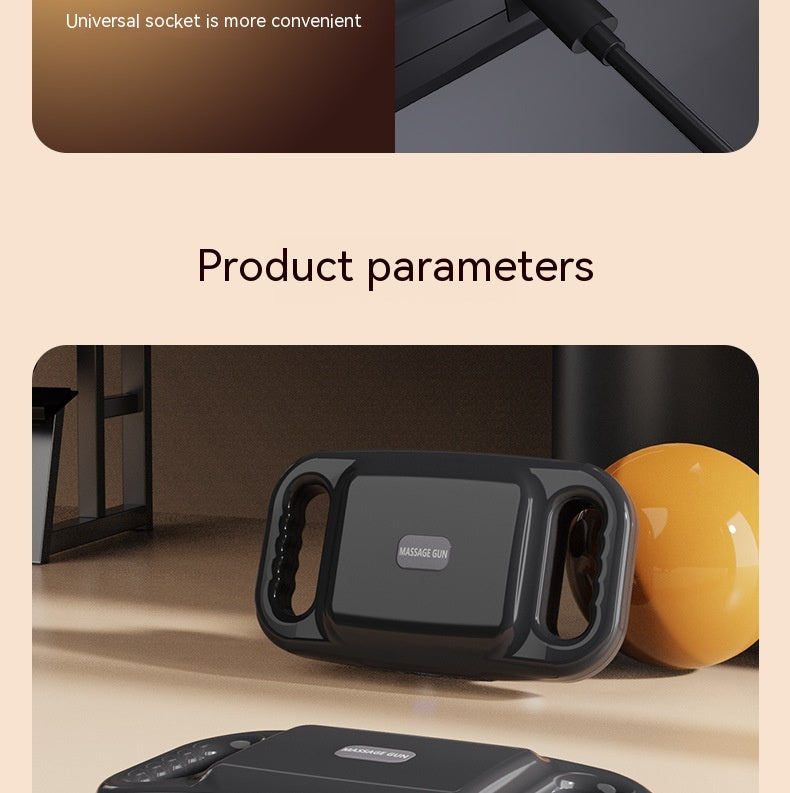 

Minimalist black percussion massager with handle