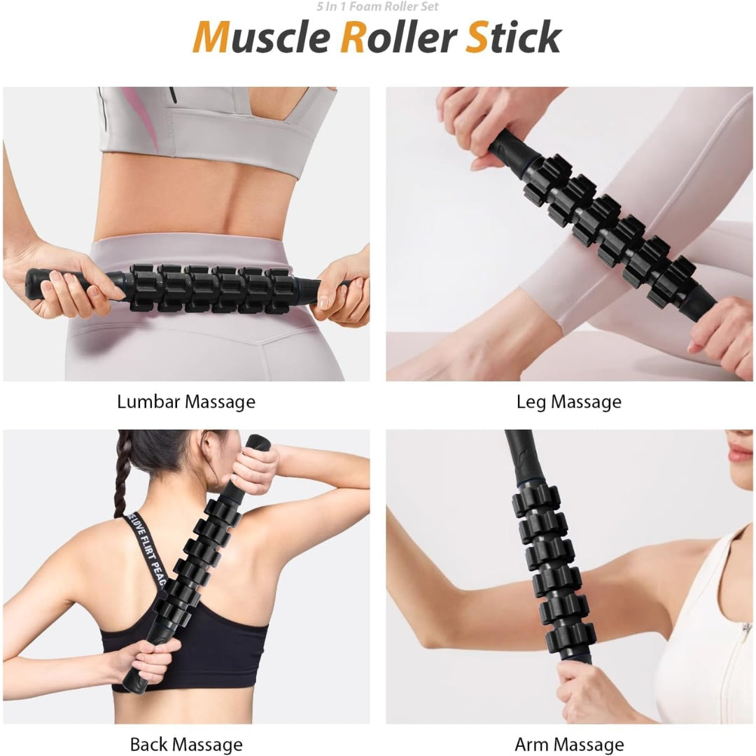 

Massage stick and roller kit for fitness warm-ups