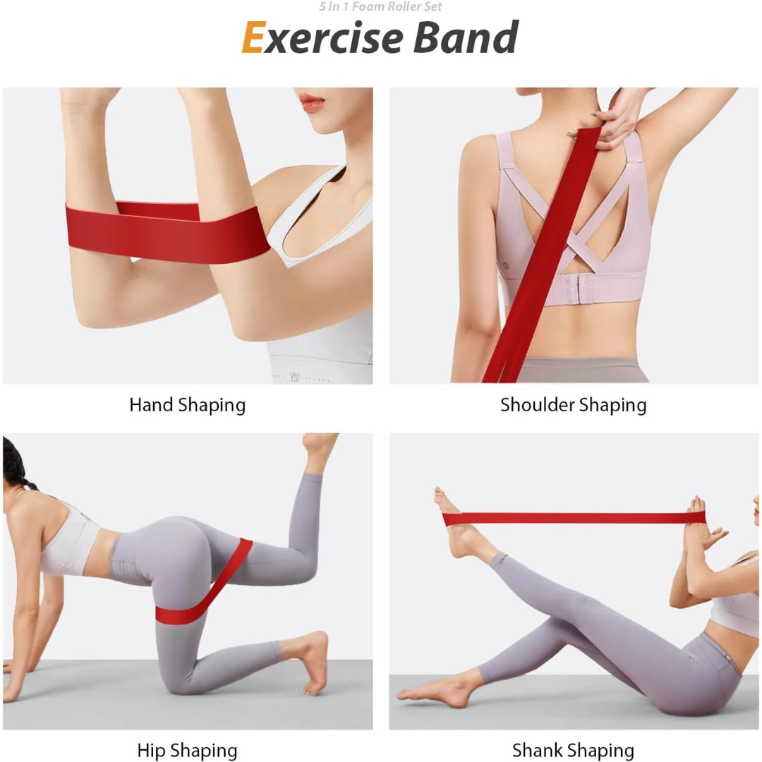 Massage ball included in 5-in-1 stretching set