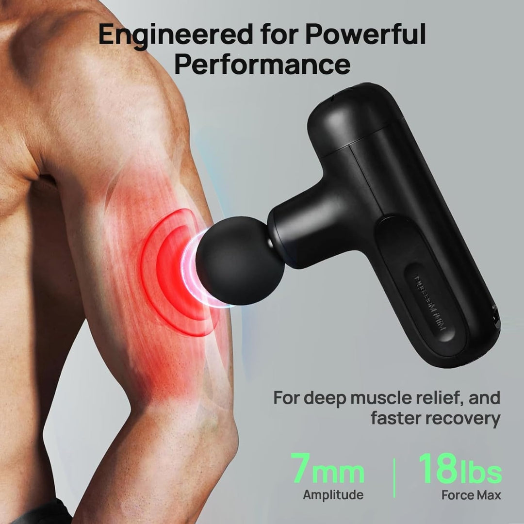 

Quiet five-speed portable massager in black
