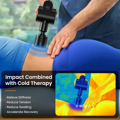 

Hot and cold head attachments for massage comfort