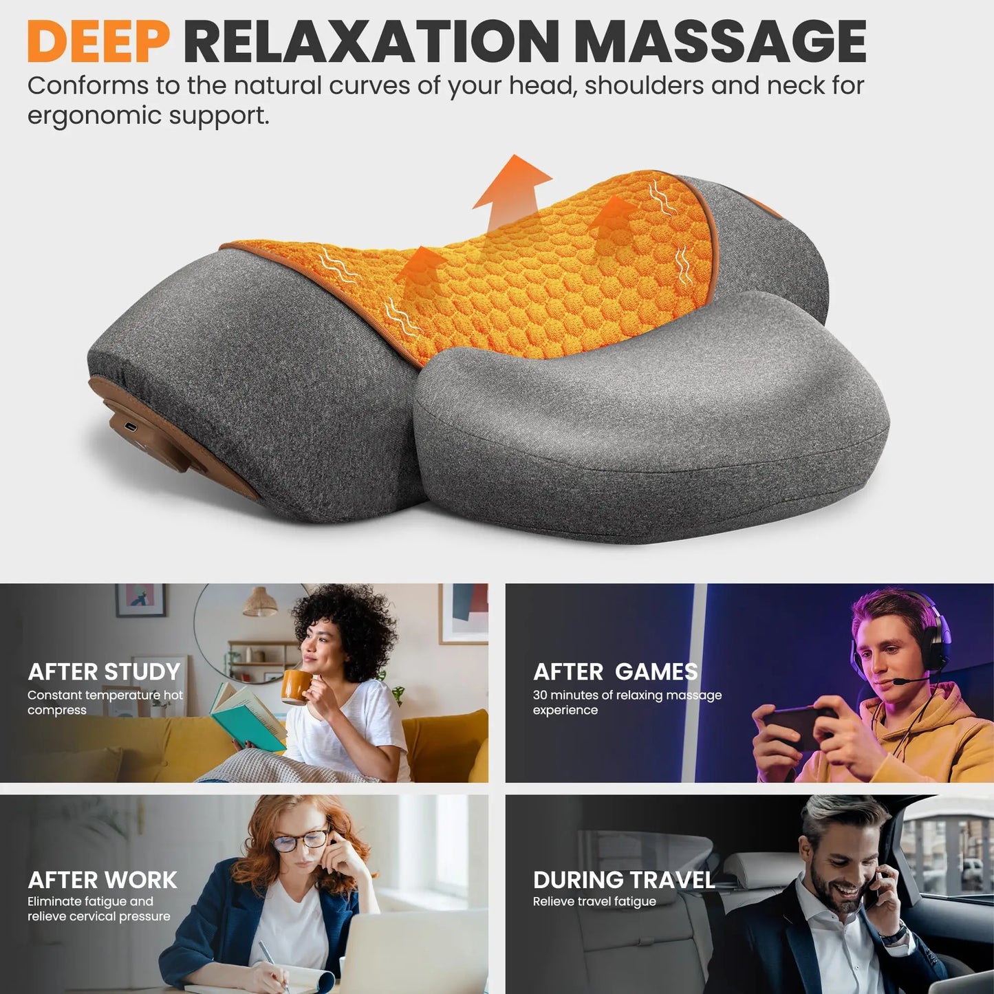 

Vibration massage pillow for seniors’ neck and shoulder comfort